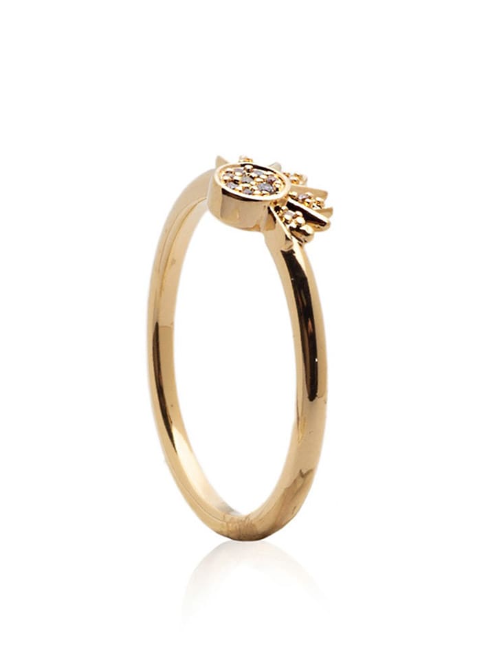 Pandora Pozłacany pierścionek z cyrkoniami rozmiar: 60