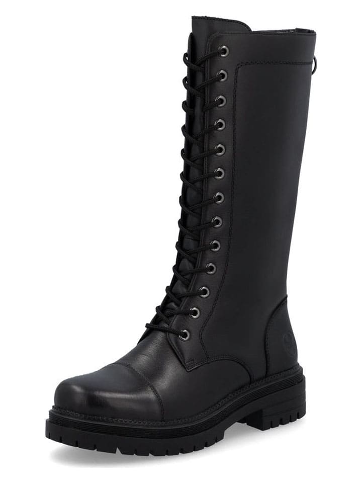 rieker Skórzane kozaki w kolorze czarnym rozmiar: 40