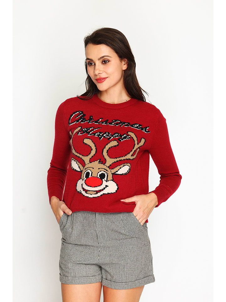 ASSUILI Sweter w kolorze czerwonym rozmiar: 40