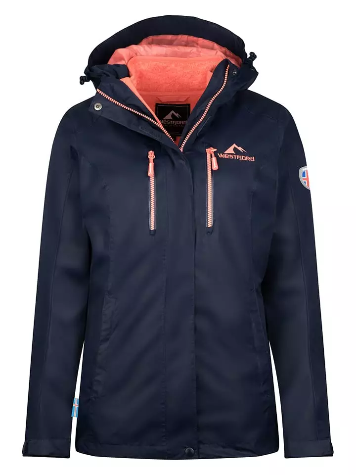 Westfjord Kurtka funkcyjna 3w1 "Hverfjall" w kolorze granatowo-koralowym rozmiar: L