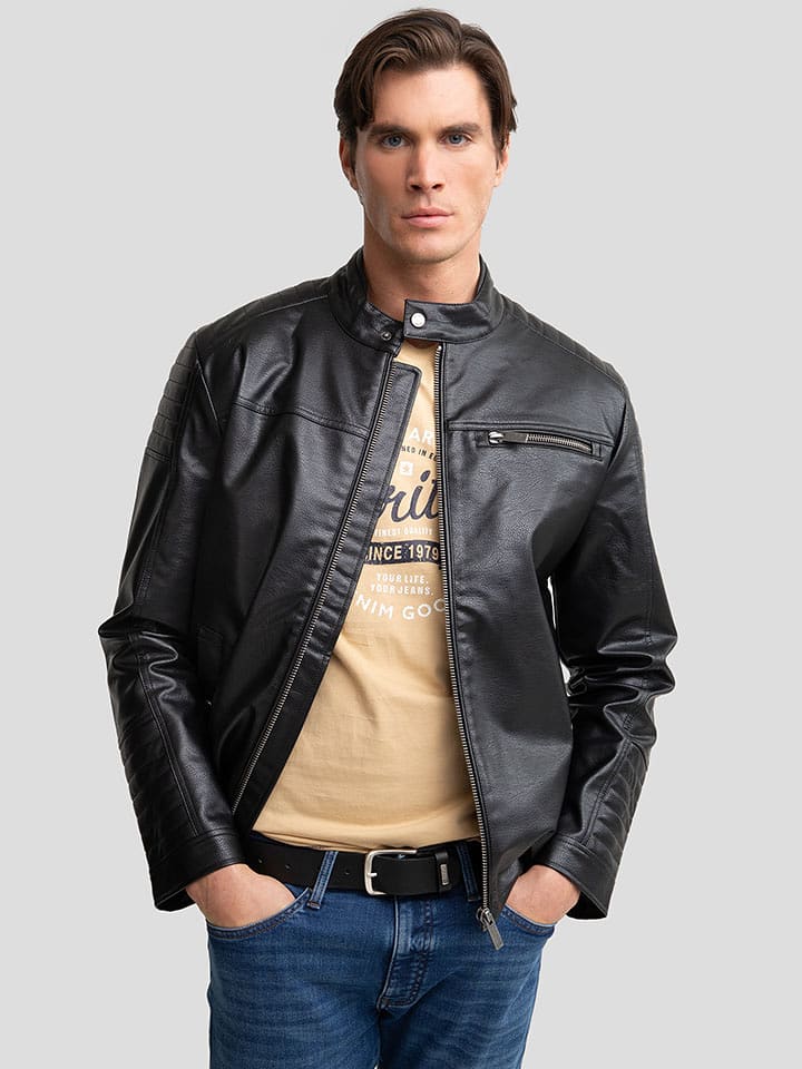 BIG STAR Kurtka w kolorze czarnym ze skóry syntetycznej rozmiar: M