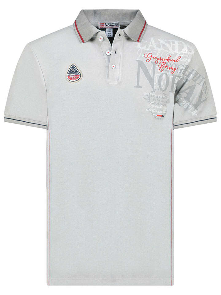 Geographical Norway Koszulka polo "Adventure" w kolorze szarym rozmiar: S