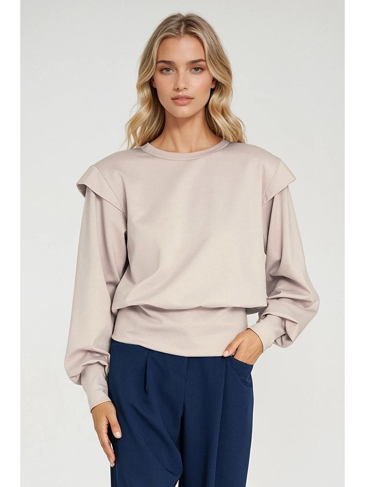 Nife Bluza w kolorze beżowym rozmiar: 42