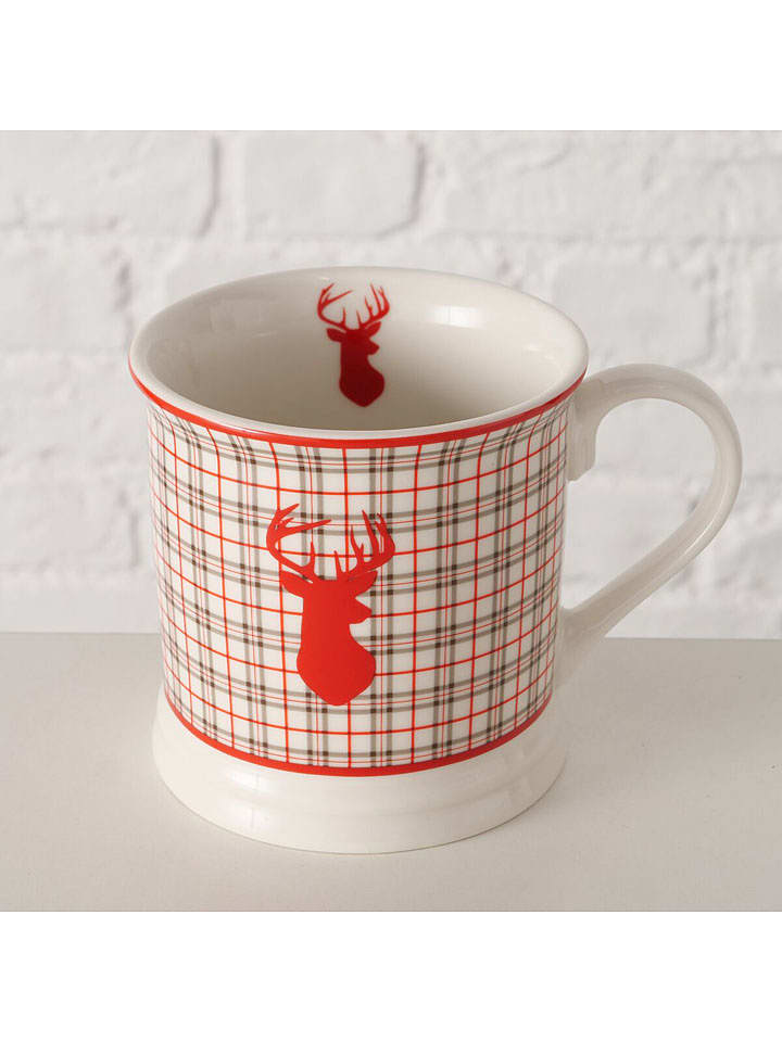 Boltze Kubek jumbo w kolorze biało-czerwonym - 420 ml rozmiar: onesize