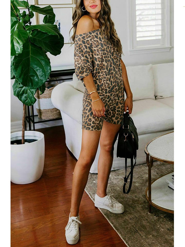 Milan Kiss 2-częściowy zestaw w kolorze brązowym ze wzorem rozmiar: S