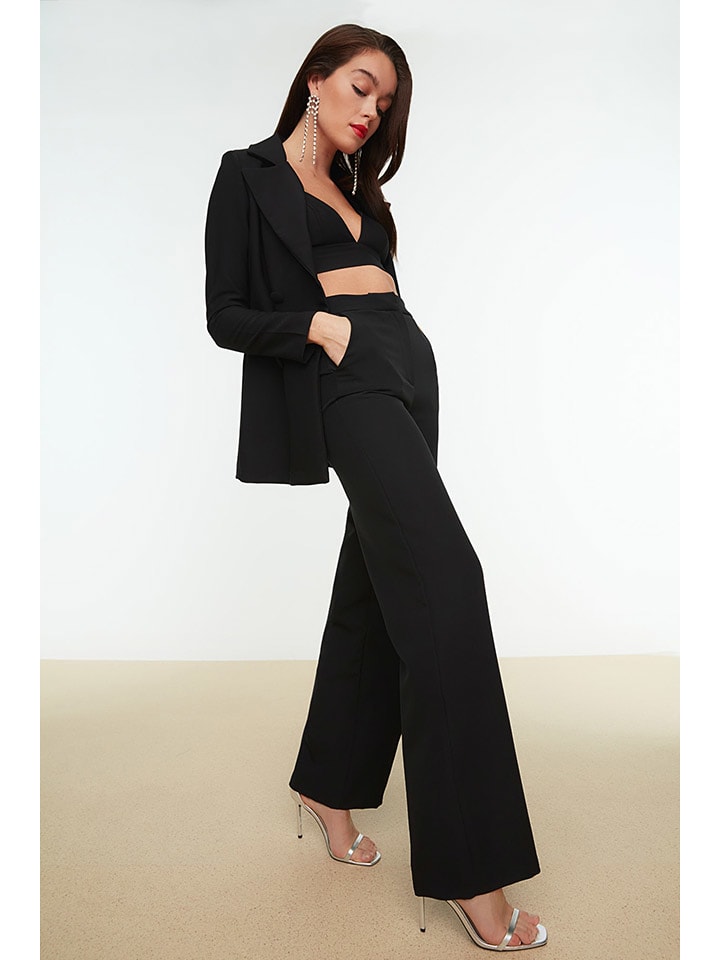 trendyol Spodnie w kolorze czarnym rozmiar: 34