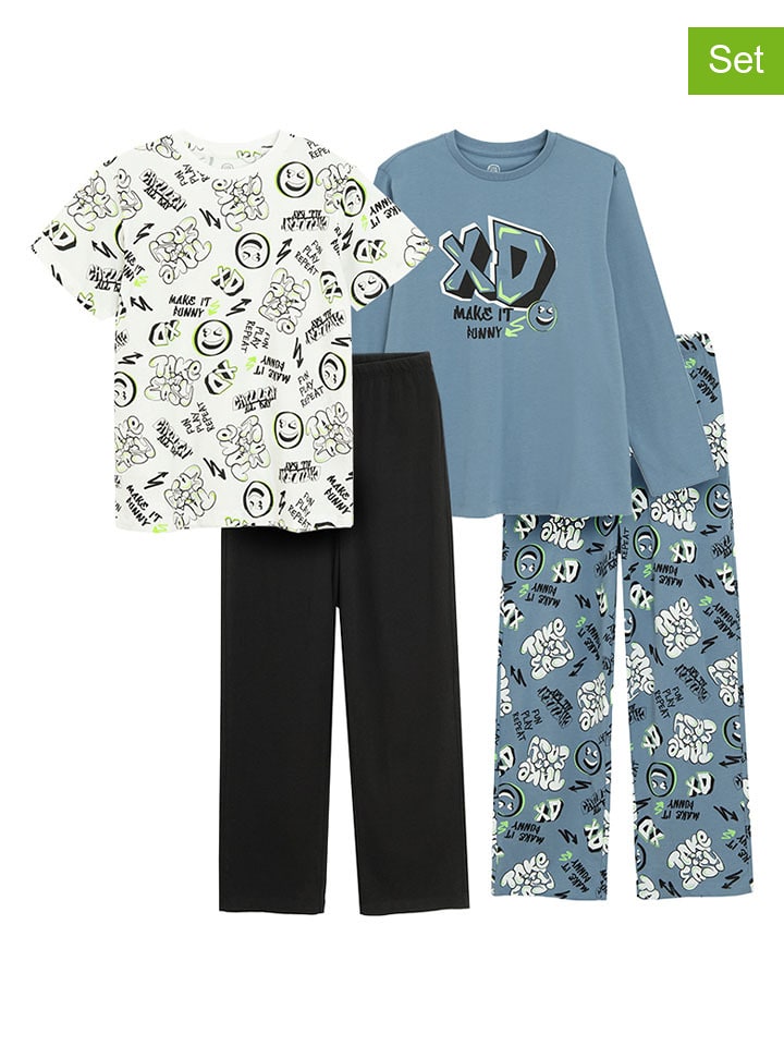 COOL CLUB Piżamy (2 szt.) w kolorze błękitno-biało-czarnym rozmiar: 146