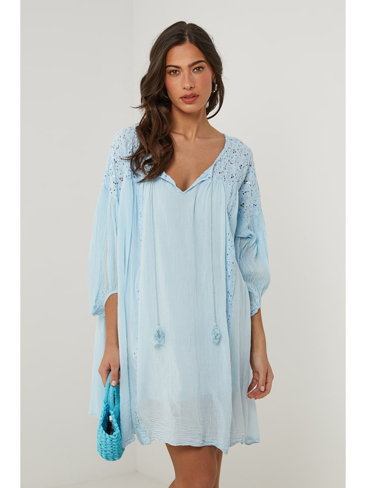 Le Monde du Lin Sukienka w kolorze błękitnym rozmiar: 38/40
