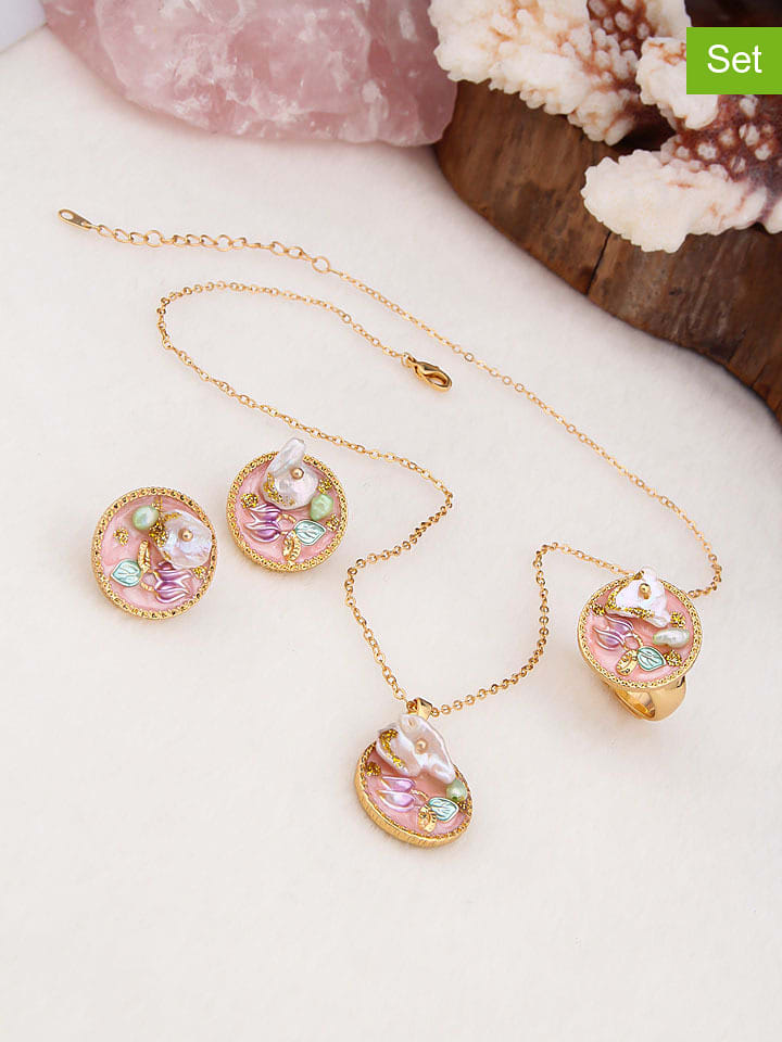 Pierres de Jade 3-częściowy zestaw biżuterii rozmiar: onesize