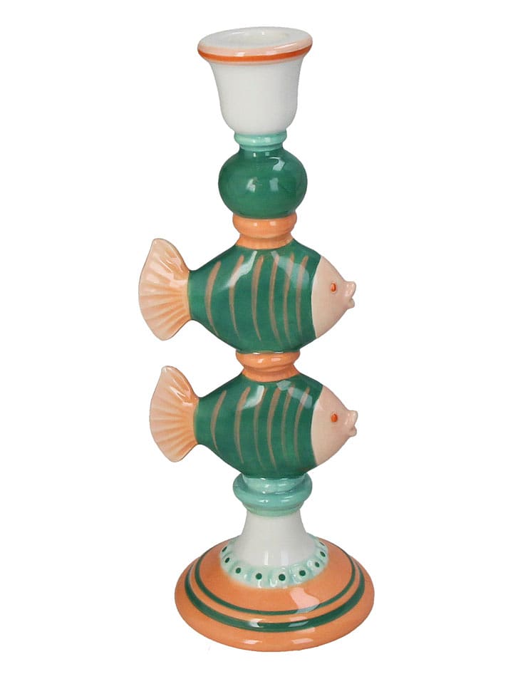 Kersten Świecznik "Fishes" w kolorze zielonym - 10,4 x 26,5 x 9,3 cm rozmiar: onesize