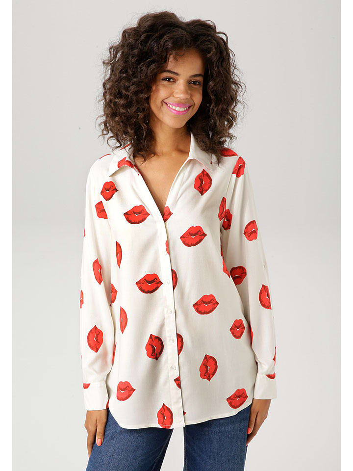 Aniston Koszula w kolorze biało-czerwonym rozmiar: 44