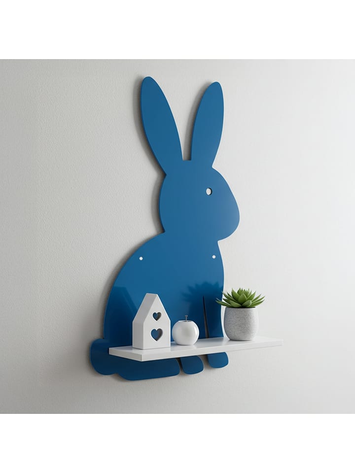 Woody Kids Regał ścienny w kolorze niebiesko-białym - 25 x 33 x 10 cm rozmiar: onesize