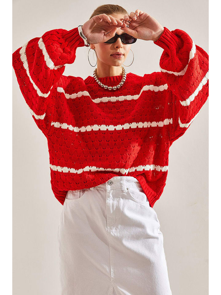 Happiness Istanbul Sweter w kolorze czerwonym rozmiar: onesize