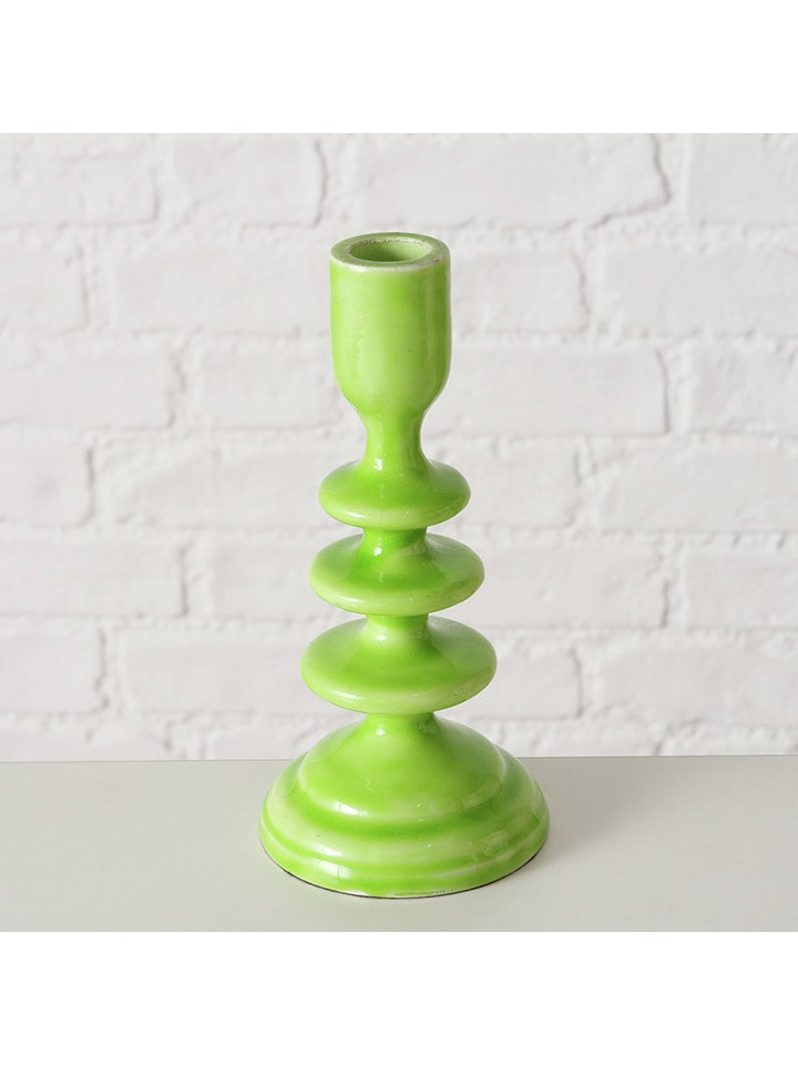 Boltze Świecznik "Kalea" w kolorze zielonym - wys. 18,5 cm rozmiar: onesize
