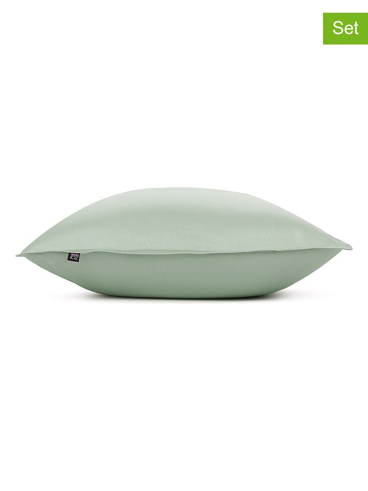 Zo!Home Satynowe poszewki (2 szt.) "Satinado" w kolorze zielonym na poduszkę rozmiar: 80x80 cm