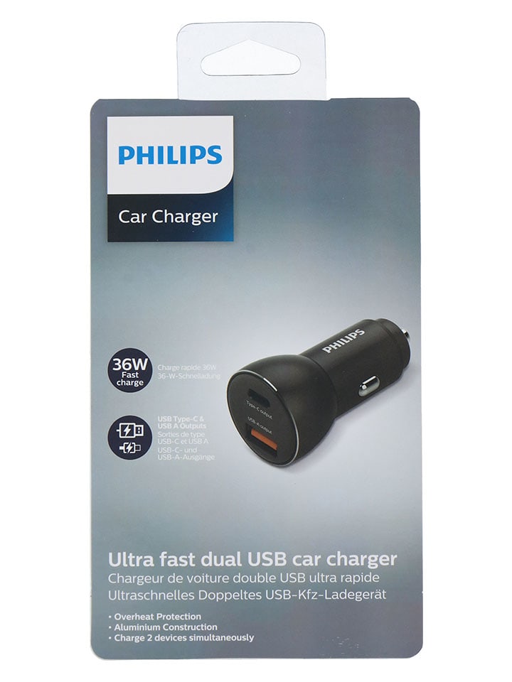 Philips Ładowarka samochodowa w kolorze granatowym rozmiar: onesize