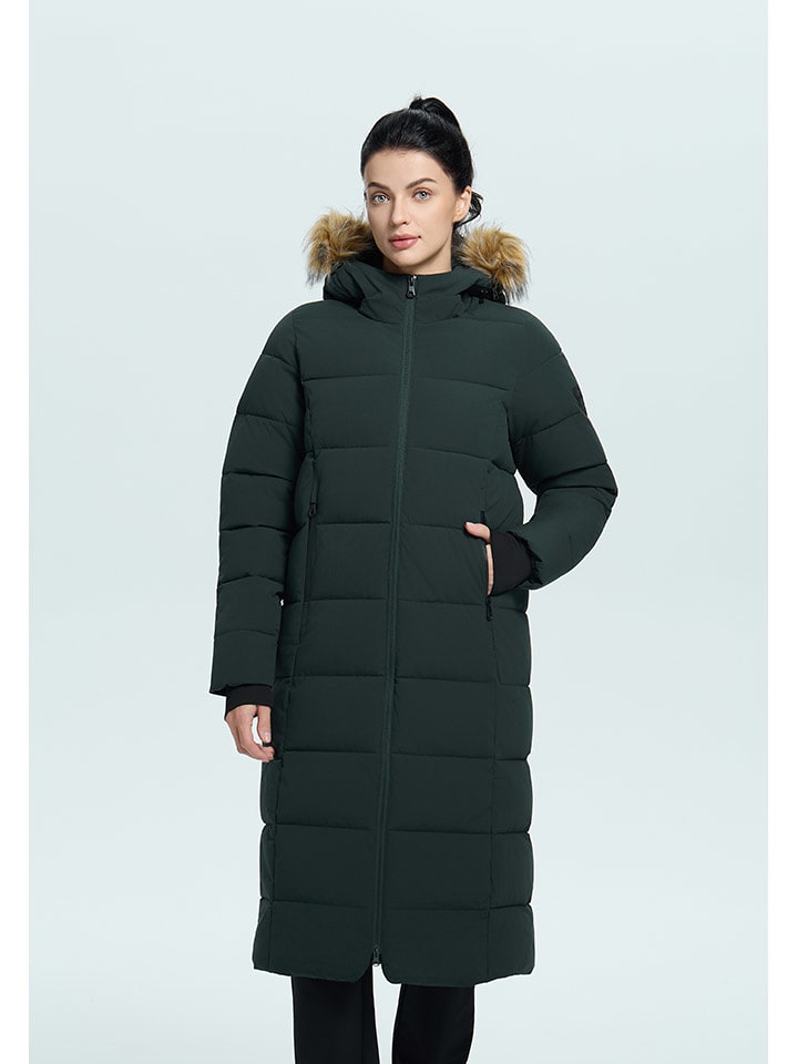 Icepeak Płaszcz pikowany "Brilon" w kolorze ciemnozielonym rozmiar: 48