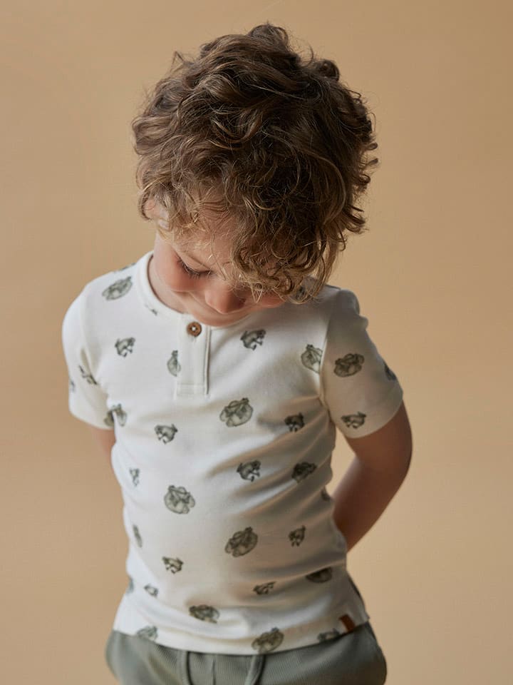 Lil Atelier Koszulka "Gayo" w kolorze kremowym rozmiar: 110