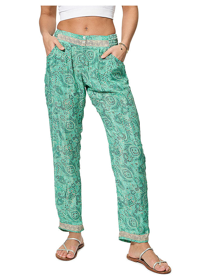 Ipanima Spodnie w kolorze zielono-czarno-kremowym rozmiar: 34/36