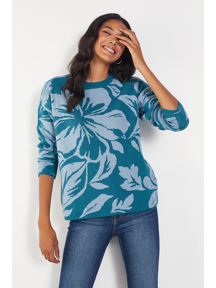 Milan Kiss Sweter w kolorze niebiesko-błękitnym rozmiar: M