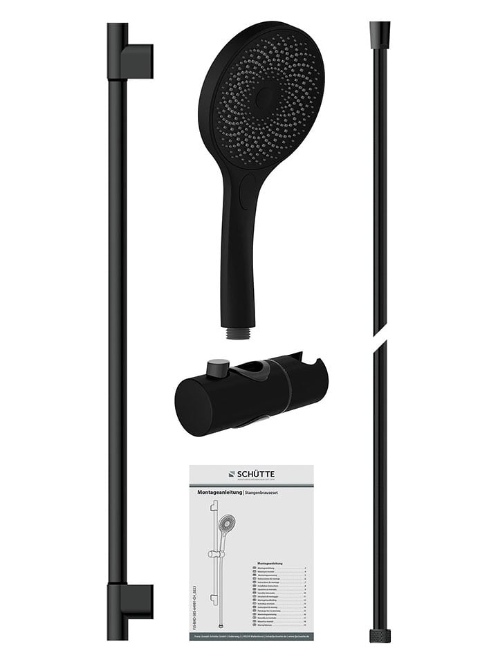 Schütte Zestaw prysznicowy "Capri" w kolorze czarnym z drążkiem rozmiar: onesize