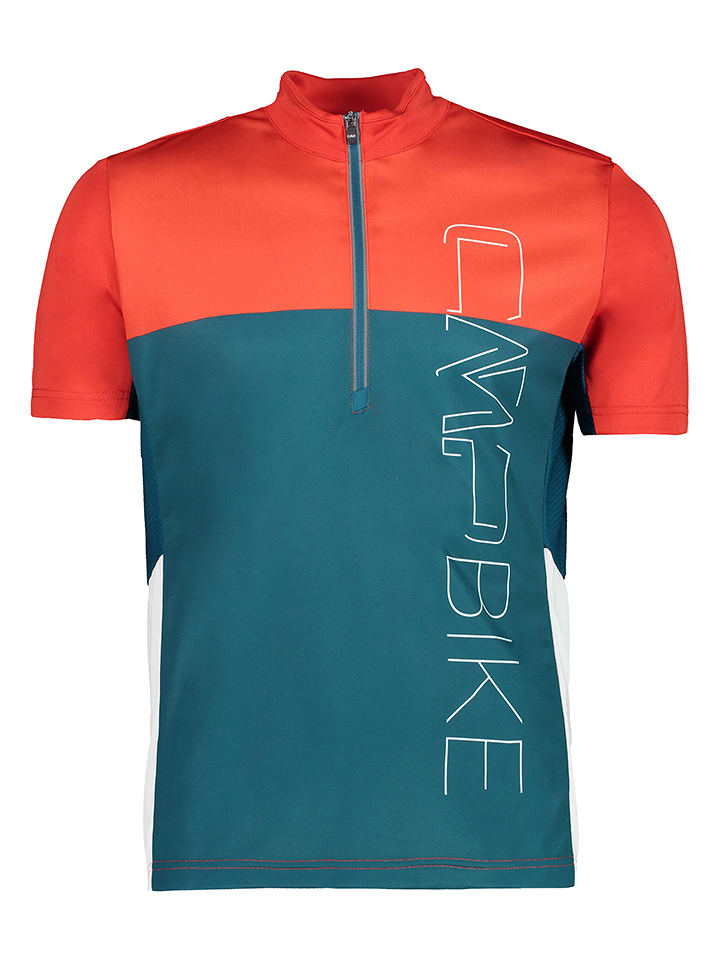 CMP Koszulka kolarska w kolorze pomarańczowo-morskim rozmiar: 46