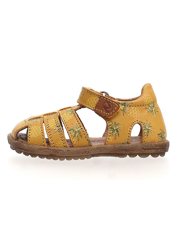 Naturino Skórzane półsandały "Lagoon" w kolorze żółtym rozmiar: 25