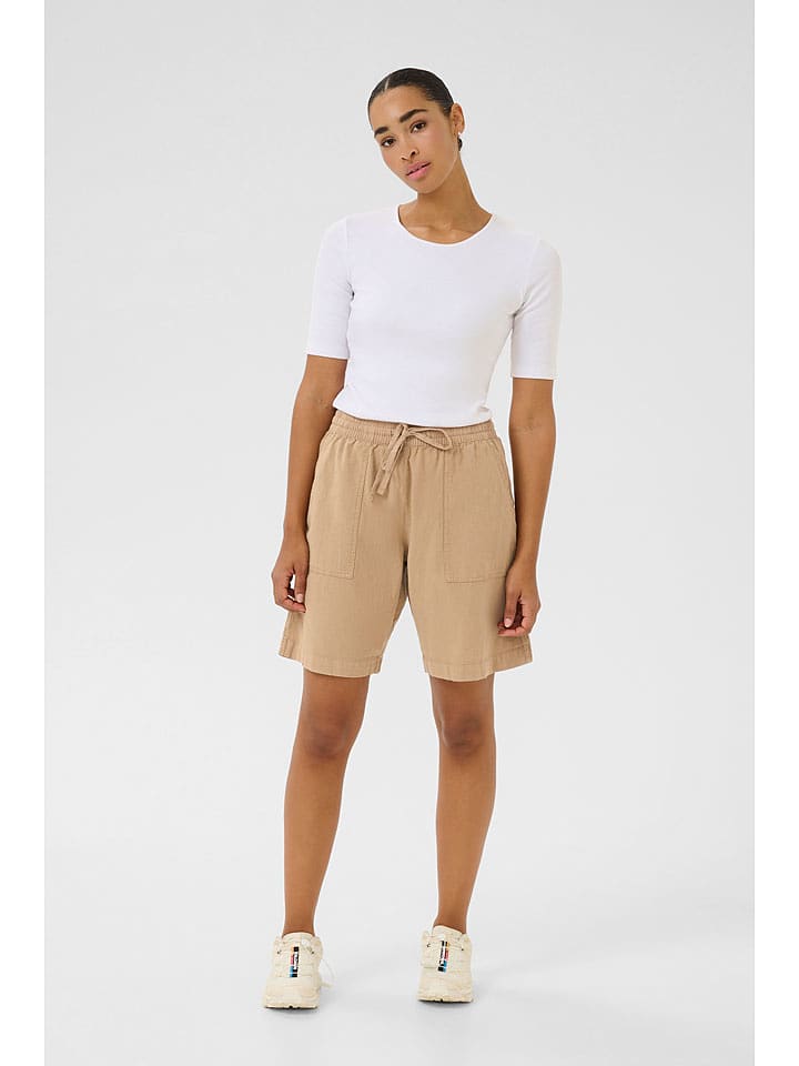 Kaffe Szorty "Naya" w kolorze beżowym rozmiar: 38