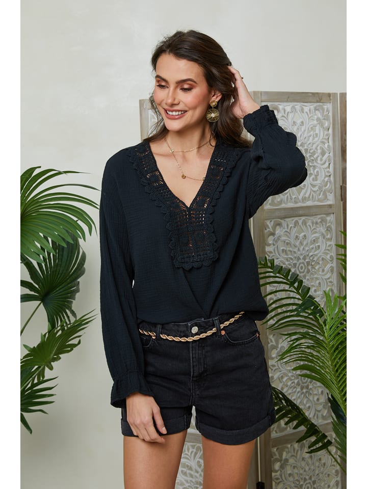 Lin Passion Bluzka w kolorze czarnym rozmiar: 40/42