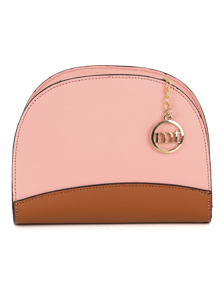 Mia Tomazzi Skórzana torebka "Cassala" w kolorze różowo-jasnobrązowym - 22 x 18 x 2 cm rozmiar: onesize