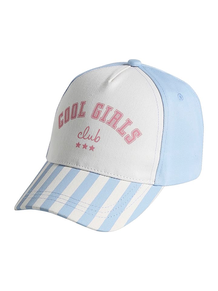 vertbaudet Czapka w kolorze błękitno-kremowym rozmiar: 104-116