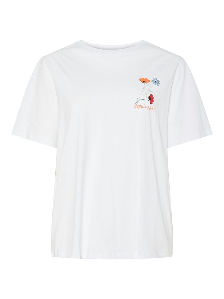 Pieces Koszulka "Flura" w kolorze białym rozmiar: M