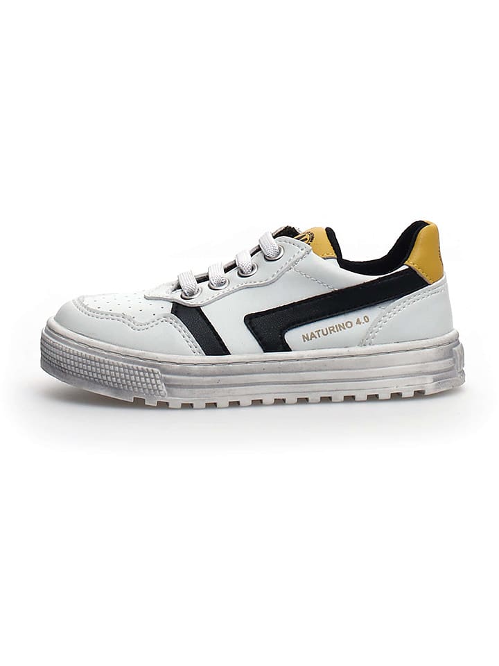 Naturino Skórzane sneakersy "Ceonia" w kolorze białym rozmiar: 33