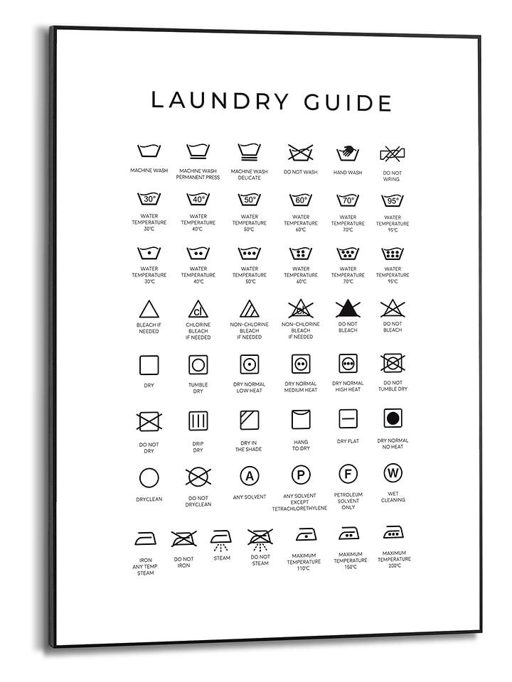 Orangewallz Druk artystyczny "Laundry Guide" w ramce rozmiar: 50x70 cm