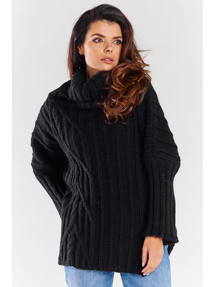 Awama Sweter w kolorze czarnym rozmiar: onesize