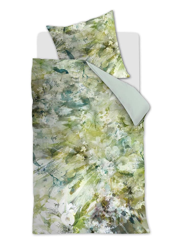 Beddinghouse Komplet pościeli satynowej "Elysium" w kolorze zielonym rozmiar: 155x220 cm
