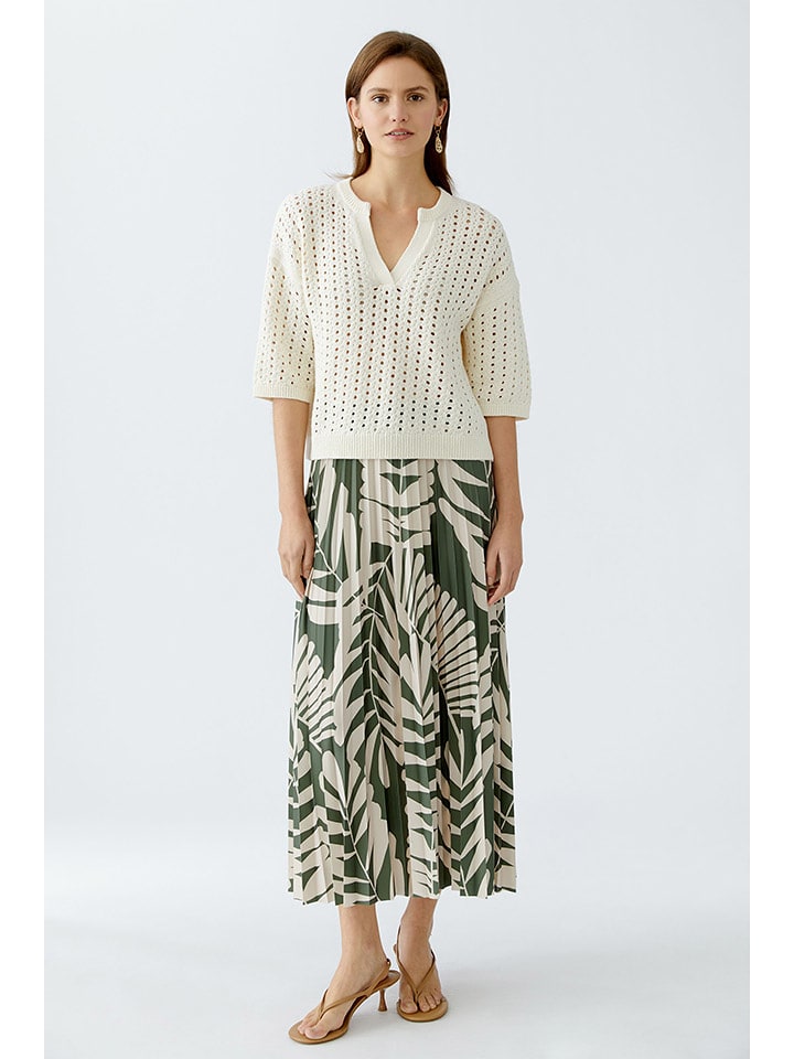 Oui Spódnica w kolorze biało-zielonym rozmiar: 44