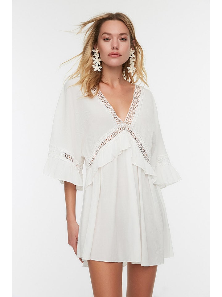 trendyol Sukienka w kolorze białym rozmiar: 34