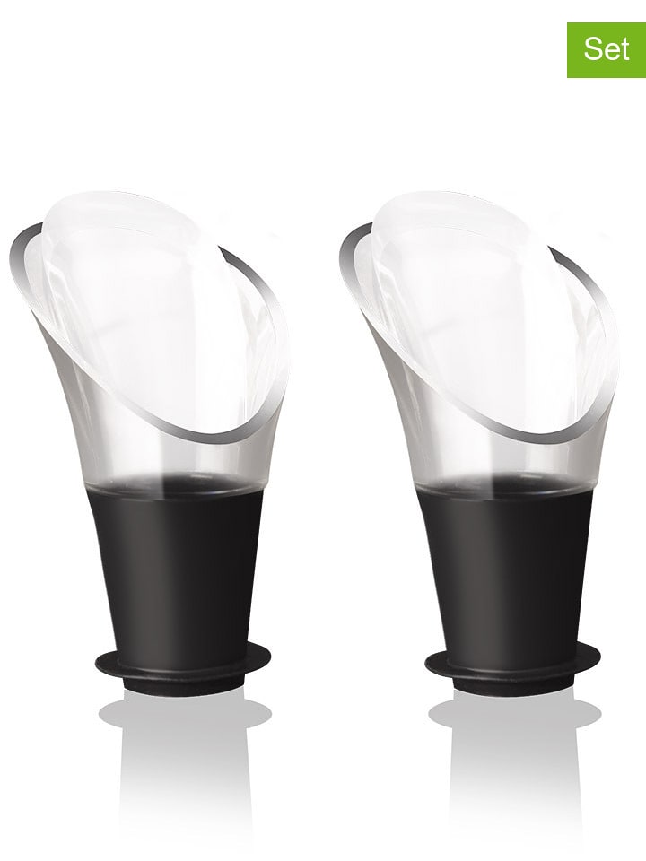 Vacu Vin Nalewaki (2 szt.) ''Crystal'' w kolorze czarnym do wina - dł. 5,8 cm rozmiar: onesize