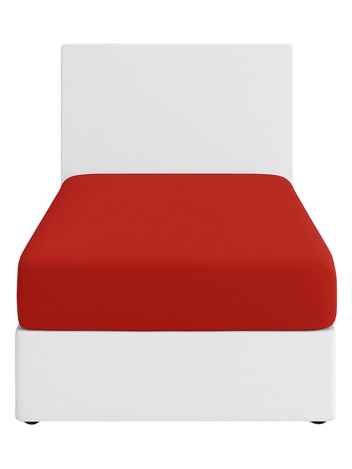 Benetton Prześcieradło w kolorze czerwonym na gumce rozmiar: 160x200 cm