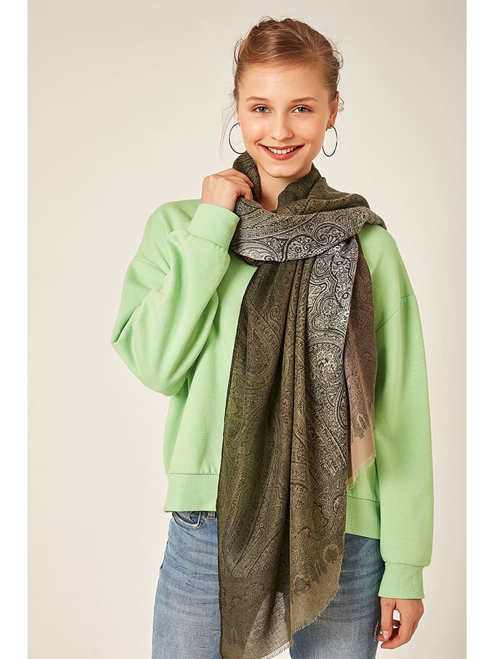 Lucky Bees Szal w kolorze brązowo-beżowym - 180 x 90 cm rozmiar: onesize