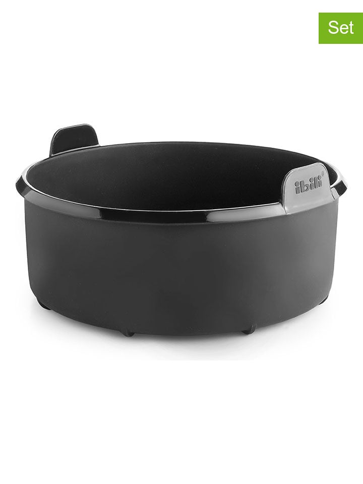 Ibili Formy (2 szt.) w kolorze czarnym do frytkownicy beztłuszczowej - Ø 16 cm rozmiar: onesize