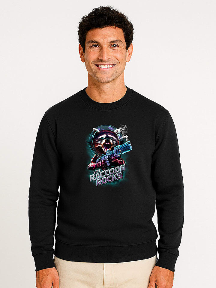 WOOOP Bluza "Raccoon Rocks" w kolorze czarnym rozmiar: S