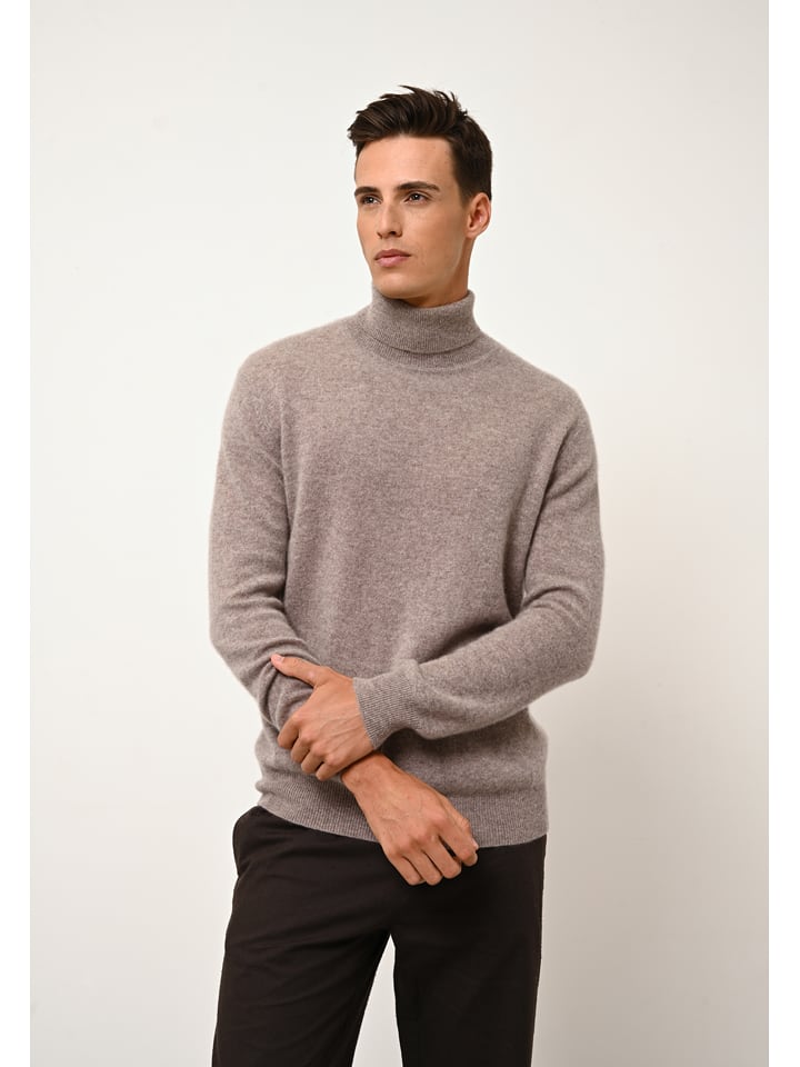 Just Cashmere Kaszmirowy golf "Connor" w kolorze szarobrązowym rozmiar: M