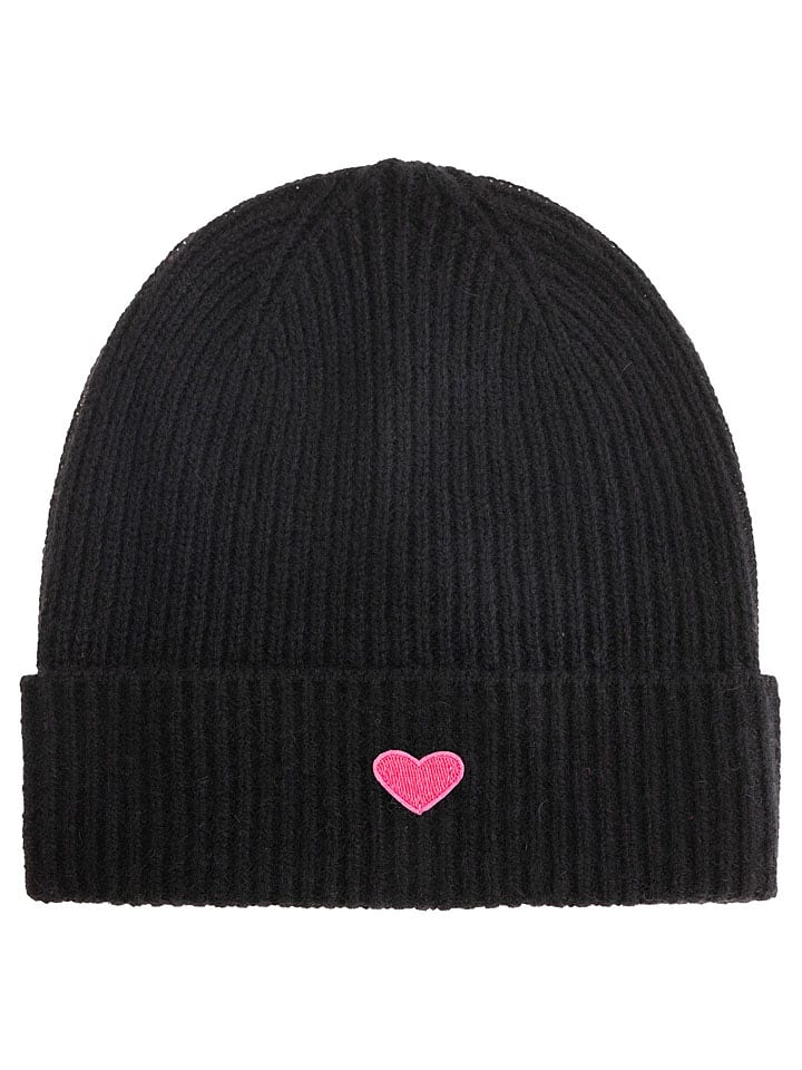 Zwillingsherz Kaszmirowa czapka beanie w kolorze czarnym rozmiar: onesize