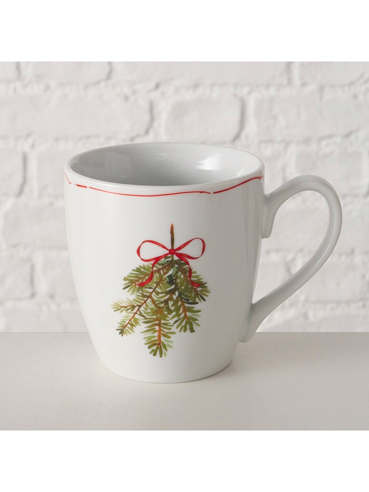 Boltze Kubek jumbo "Noelle" w kolorze biało-zielonym - 480 ml rozmiar: onesize