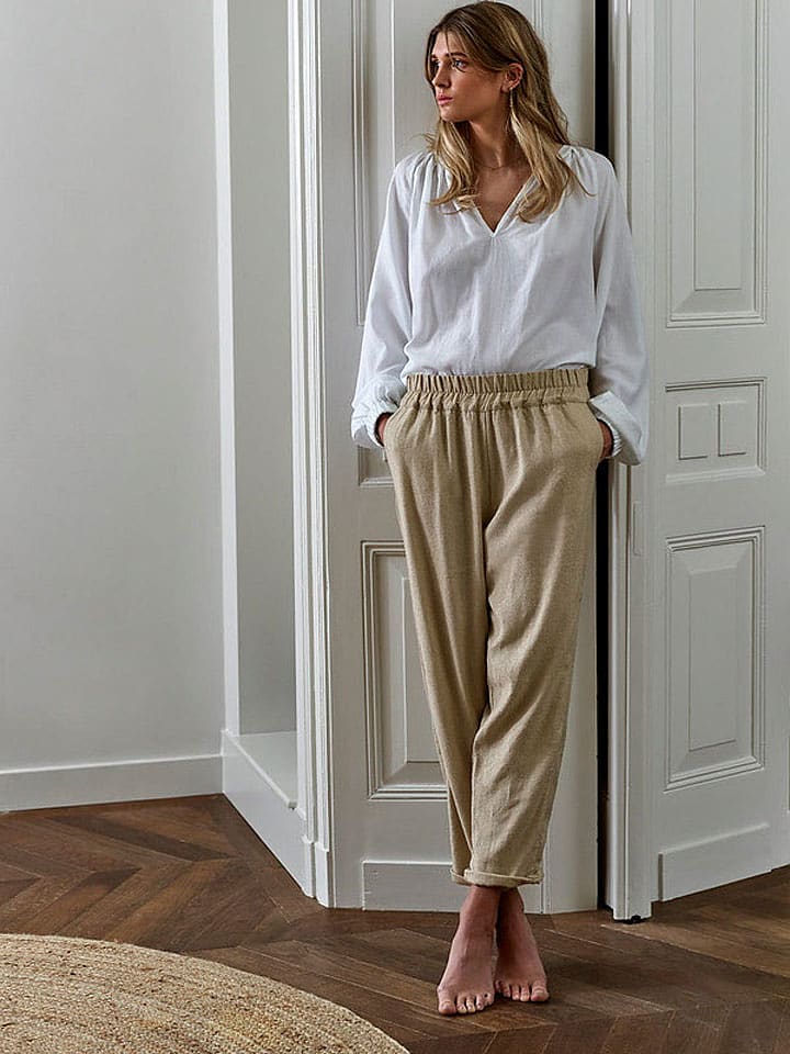 RUBY TUESDAY Spodnie "Bine" w kolorze beżowym rozmiar: 38