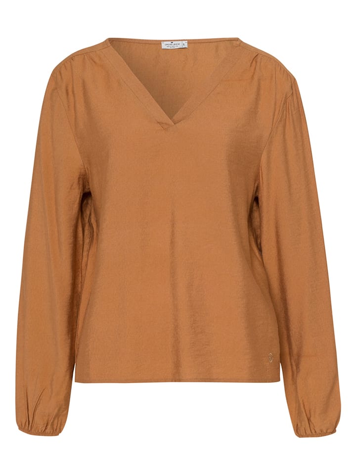 Cross Jeans Bluzka w kolorze jasnobrązowym rozmiar: M