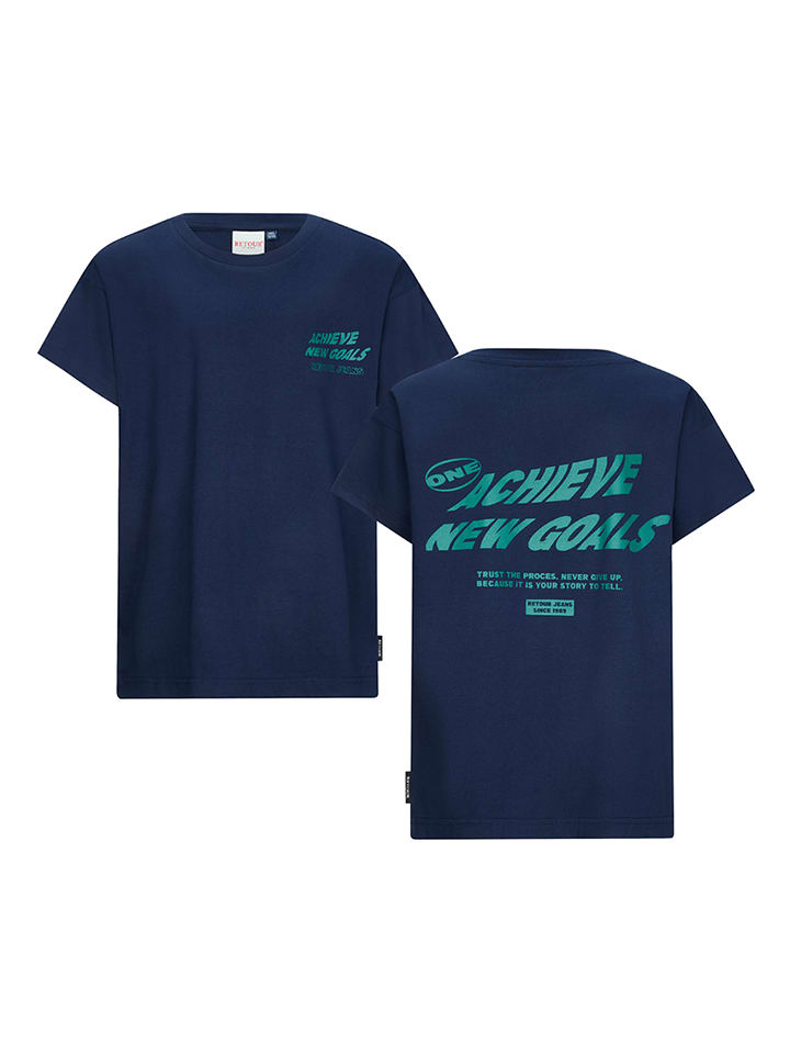 Retour Koszulka "Brody" w kolorze granatowym rozmiar: 134/140