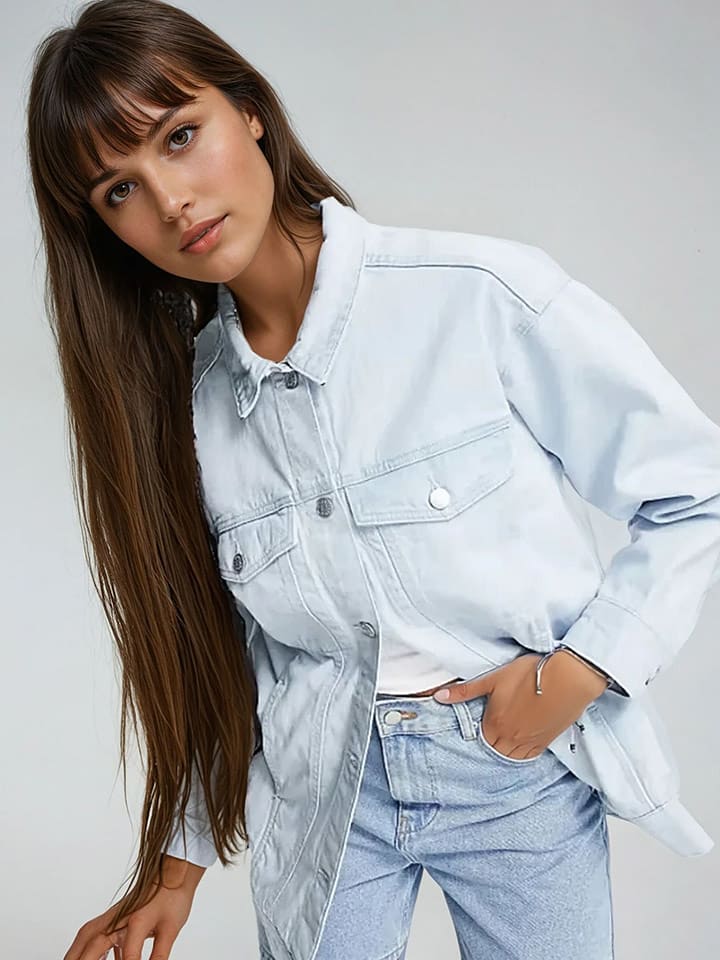 Monki Kurtka dżinsowa w kolorze błękitnym rozmiar: XS